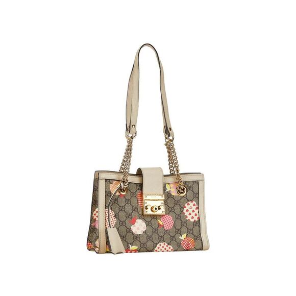 Pre Loved Gucci  GG Supreme Canvas Padlock Mini Top Handle Bag  BeigeMulticolor - Picture 2 of 8